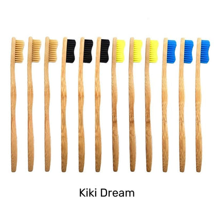 Buy Bamkiki Toothbrush eco friendly bamboo toothbrush multi pack adult size twelve pieces multi colour Kiki Dream