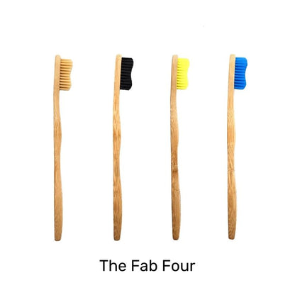 Buy Bamkiki Toothbrush eco friendly bamboo toothbrush multi pack adult size four pieces multi colour The Fab Four