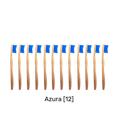 Buy Bamkiki Toothbrush eco friendly bamboo toothbrush toddler size twelve pieces blue colour Azura