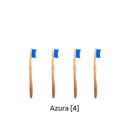 Buy Bamkiki Toothbrush eco friendly bamboo toothbrush toddler size four pieces blue colour Azura