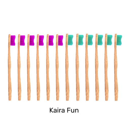 Buy Bamkiki Toothbrush eco friendly bamboo toothbrush multi pack kids size twelve pieces multi colour Kaira Fun