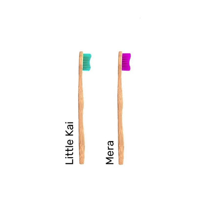 Buy Bamkiki Toothbrush eco friendly bamboo toothbrush multi pack kids size two pieces multi colour Little Kai and Mera