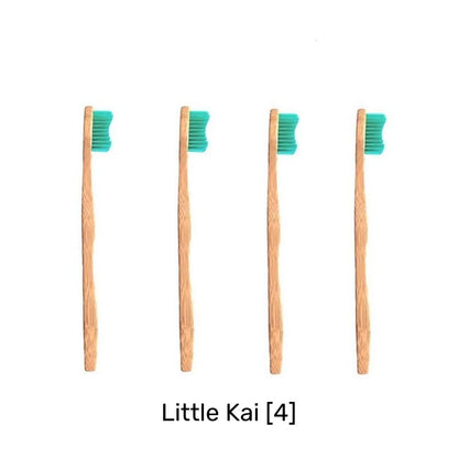 Buy Bamkiki Toothbrush eco friendly bamboo toothbrush multi pack kids size four pieces multi colour Little Kai