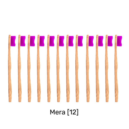 Buy Bamkiki Toothbrush eco friendly bamboo toothbrush multi pack kids size twelve pieces multi colour Mera